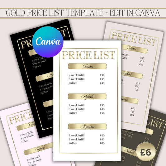 Gold Price List Template