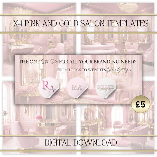 Pink & Gold Salon x4 Templates